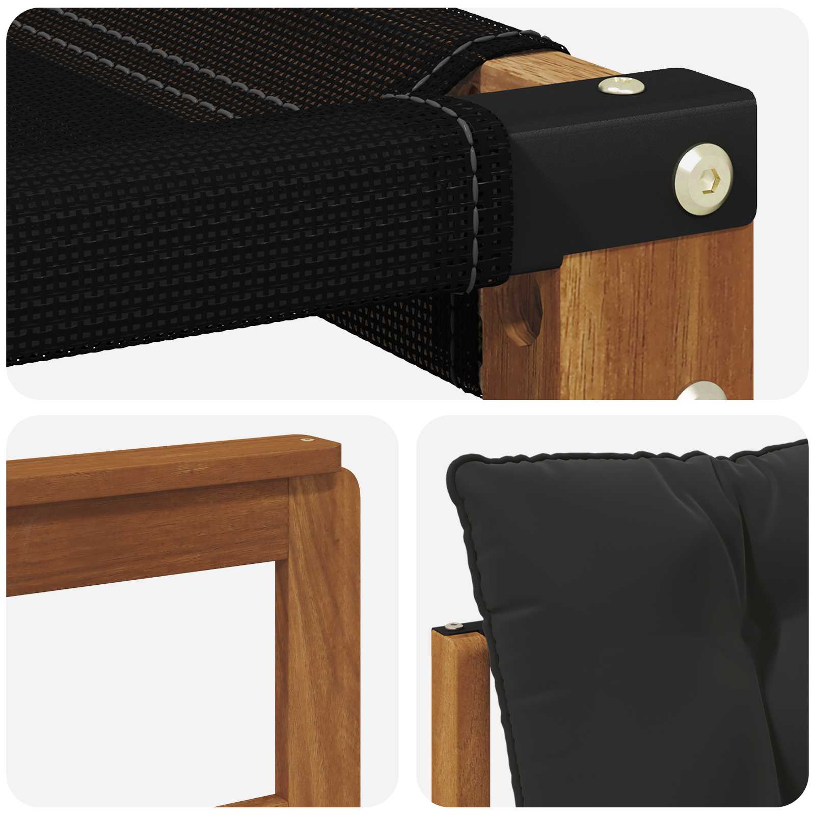 Outdoor-Sofagarnitur mit Kissen 7 pcs Natürlich und Schwarz