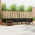 Outdoor-Sofagarnitur mit Kissen 7 pcs Natürlich und Schwarz