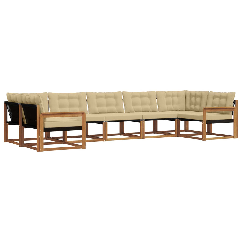 Outdoor-Sofagarnitur mit Kissen 7 pcs Natur und Beige