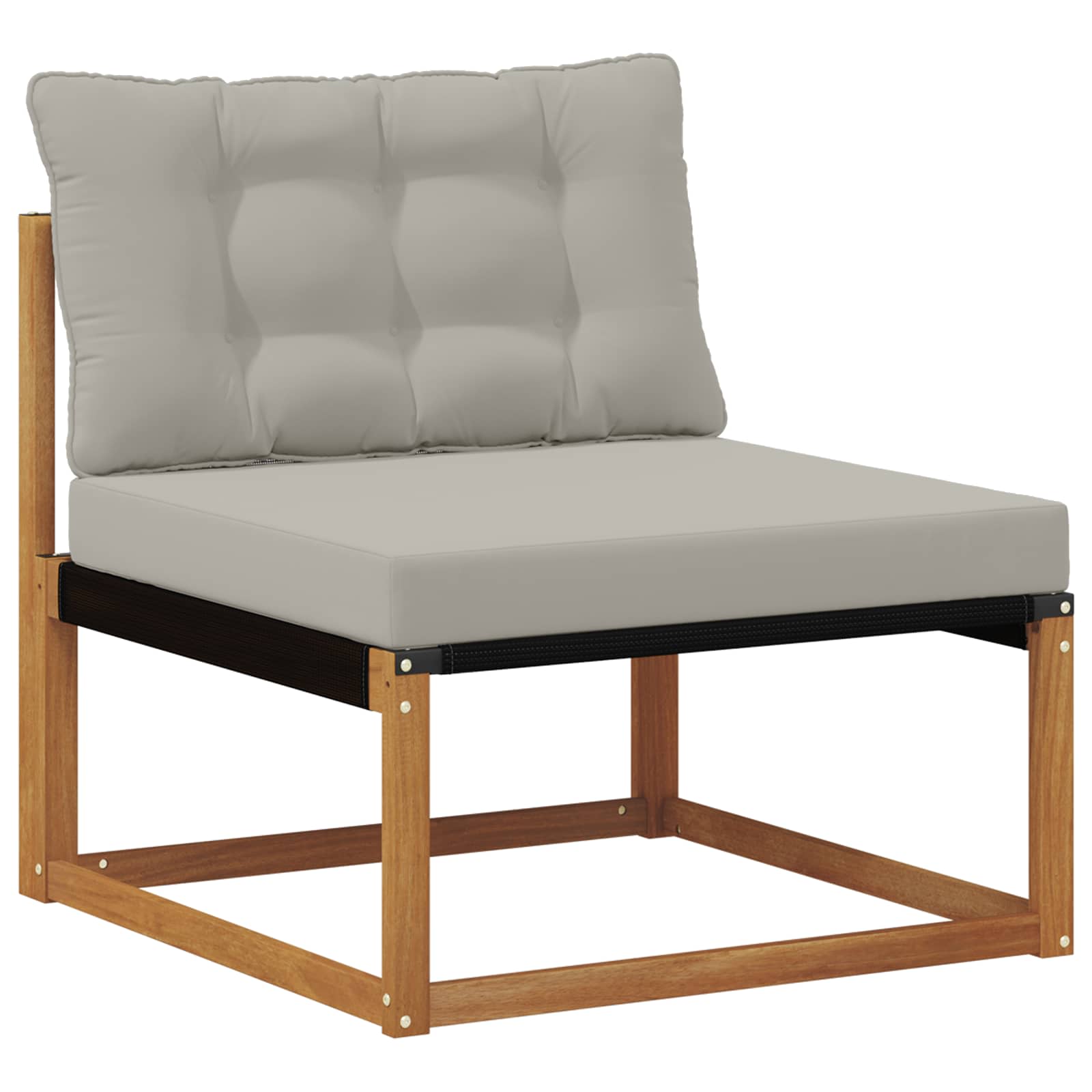 Outdoor-Sofagarnitur mit Kissen 7 pcs Natürlich und Hellgrau