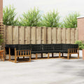 Outdoor-Sofagarnitur mit Kissen 7 pcs Natürlich und Schwarz