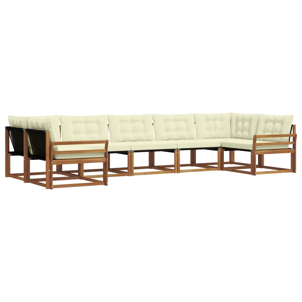 Outdoor-Sofagarnitur mit Kissen 7 pcs Natur und Creme