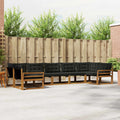 Outdoor-Sofagarnitur mit Kissen 7 pcs Natürlich und Schwarz