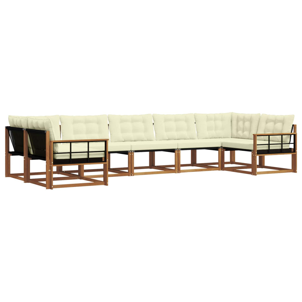 Outdoor-Sofagarnitur mit Kissen 7 pcs Natur und Creme