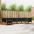 Outdoor-Sofagarnitur mit Kissen 7 pcs Natürlich und Schwarz