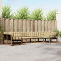 Outdoor-Sofagarnitur mit Kissen 7 pcs Natur und Beige