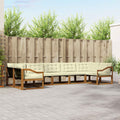Outdoor-Sofagarnitur mit Kissen 7 pcs Natur und Creme