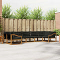 Outdoor-Sofagarnitur mit Kissen 7 pcs Natürlich und Schwarz