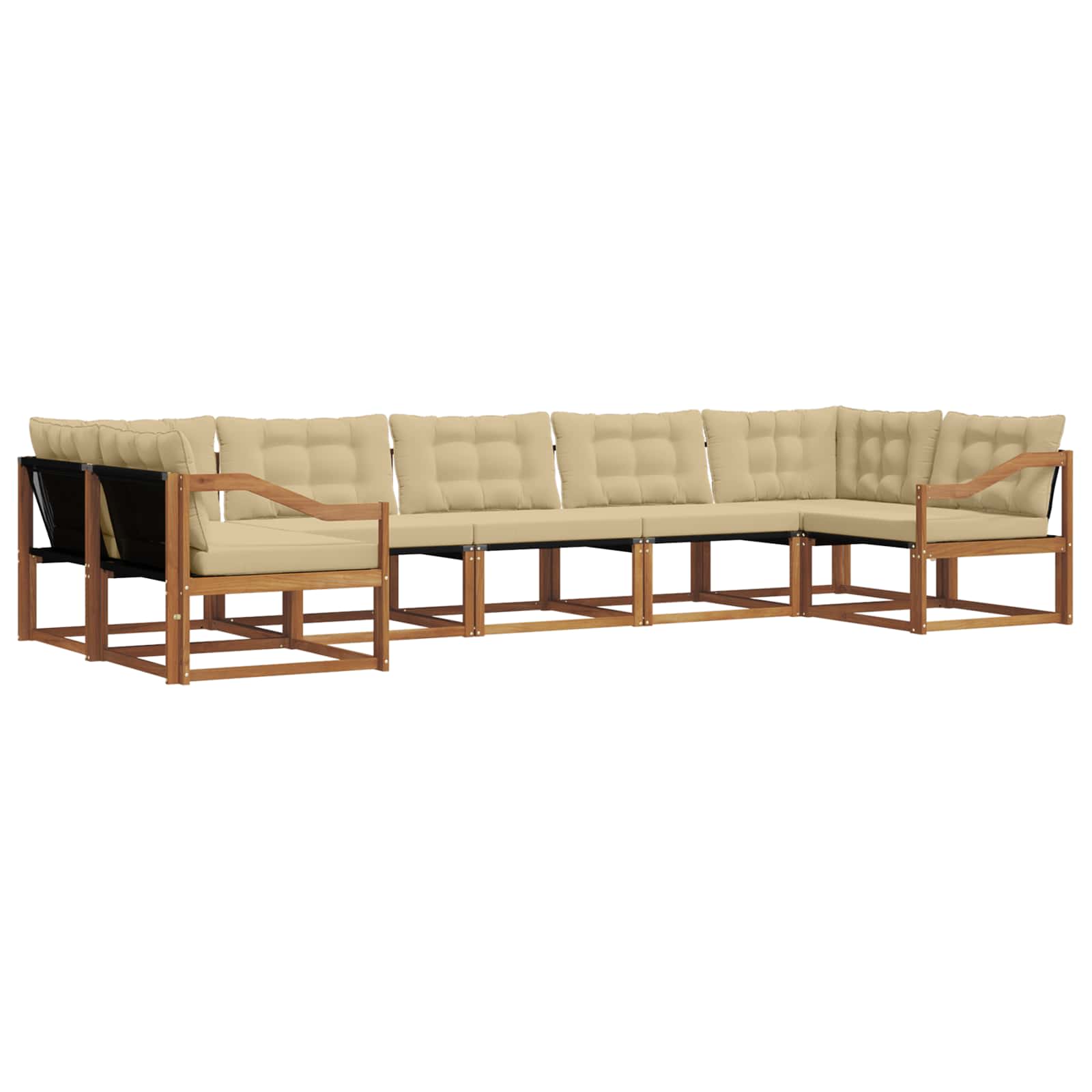 Outdoor-Sofagarnitur mit Kissen 7 pcs Natur und Beige