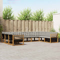 Outdoor-Sofagarnitur mit Kissen 9 pcs Natürlich und Hellgrau