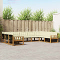 Outdoor-Sofagarnitur mit Kissen 9 pcs Natur und Creme