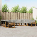 Outdoor-Sofagarnitur mit Kissen 9 pcs Natürlich und Hellgrau