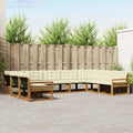 Outdoor-Sofagarnitur mit Kissen 9 pcs Natur und Creme