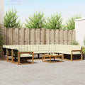 Outdoor-Sofagarnitur mit Kissen 10 pcs Natur und Creme