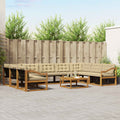 Outdoor-Sofagarnitur mit Kissen 10 pcs Natur und Beige