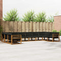 Outdoor-Sofagarnitur mit Kissen 10 pcs Natürlich und Schwarz