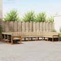 Outdoor-Sofagarnitur mit Kissen 10 pcs Natur und Beige
