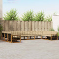 Outdoor-Sofagarnitur mit Kissen 10 pcs Natur und Beige