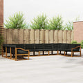 Outdoor-Sofagarnitur mit Kissen 10 pcs Natürlich und Schwarz