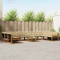 Outdoor-Sofagarnitur mit Kissen 11 pcs Natur und Beige