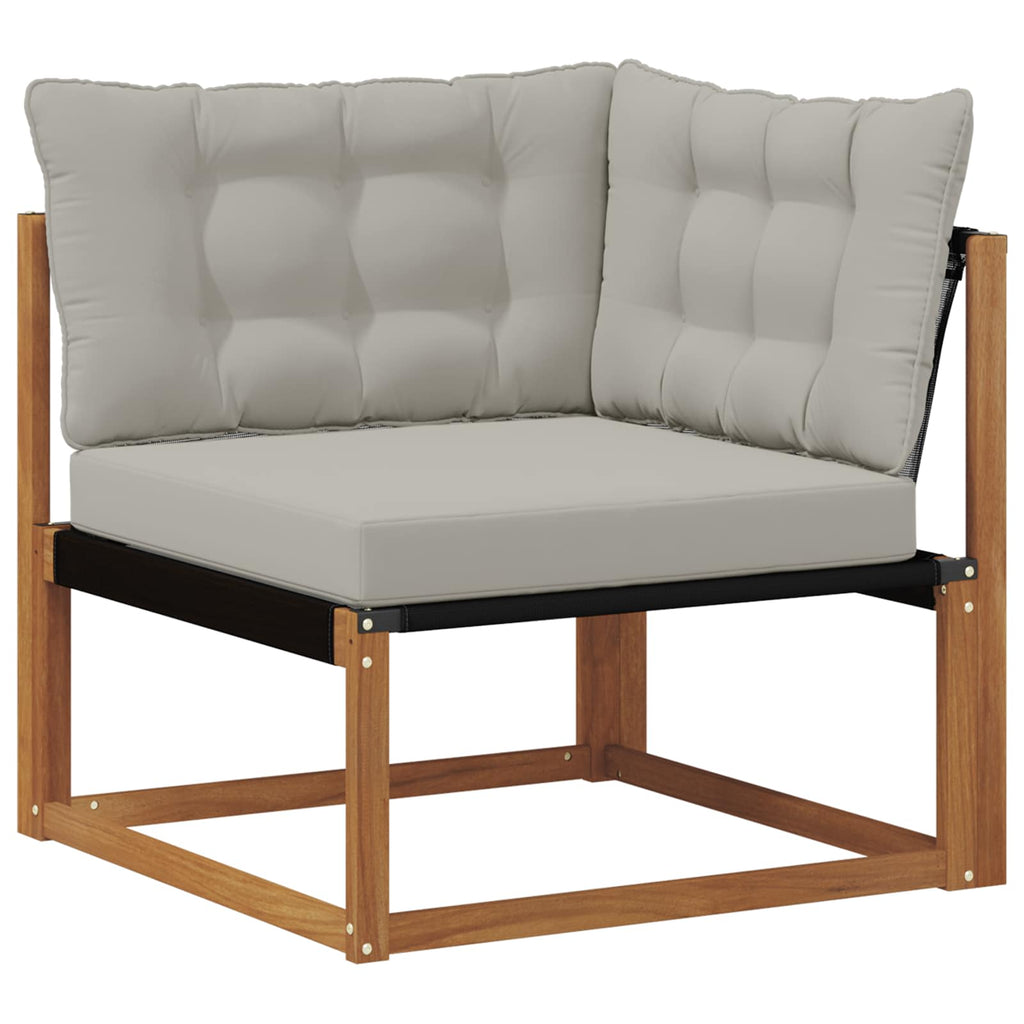 Outdoor-Sofagarnitur mit Kissen 11 pcs Natürlich und Hellgrau