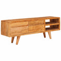 TV-Schränk mit Regal Braun 110 x 30 x 40 cm Massivholz Akazie