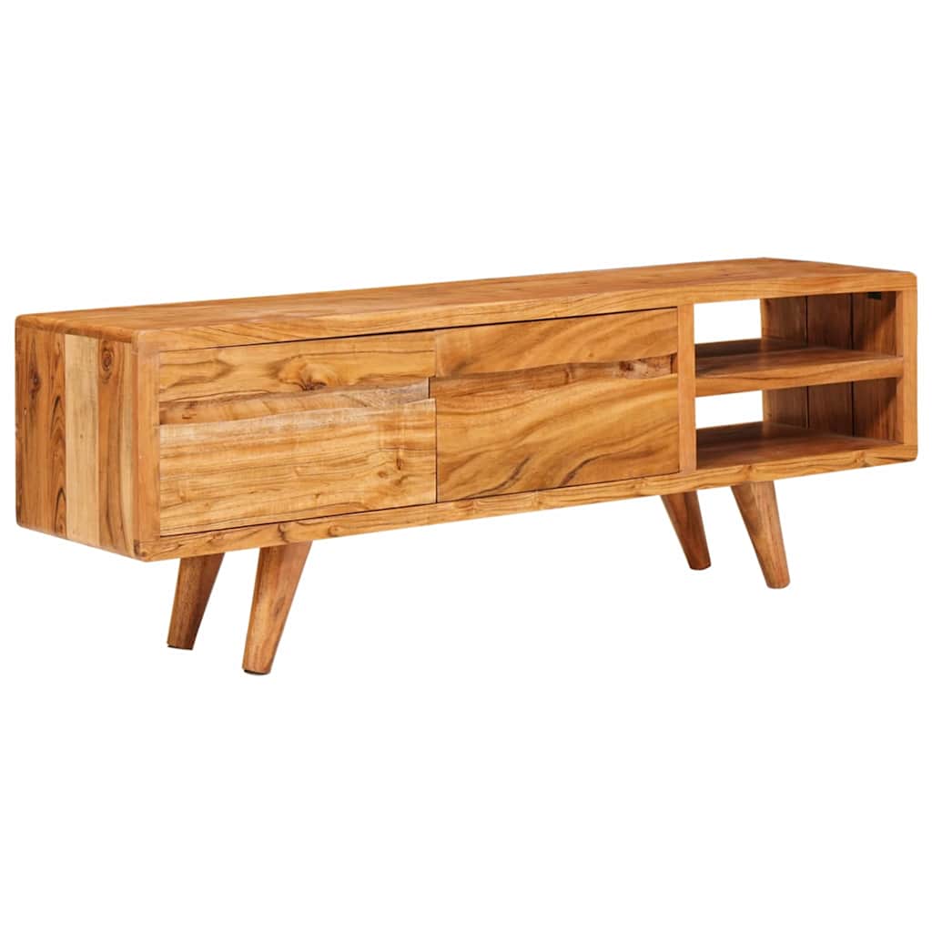 TV-Schränk mit Regal Braun 110 x 30 x 40 cm Massivholz Akazie