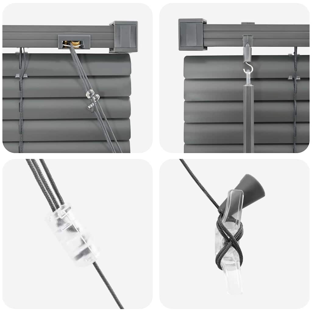 Balkenjalousien Dunkelgrau 130 x 65 cm Aluminium