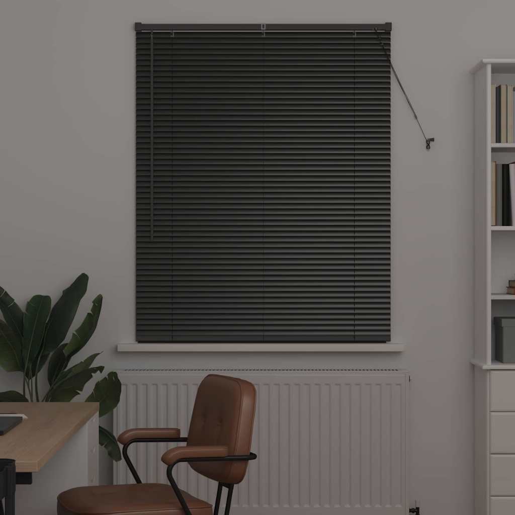 Balkenjalousien Schwarz 130 x 100 cm Aluminium