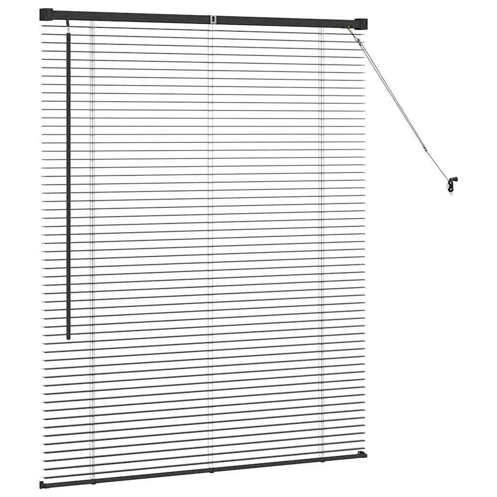 Balkenjalousien Schwarz 130 x 105 cm Aluminium