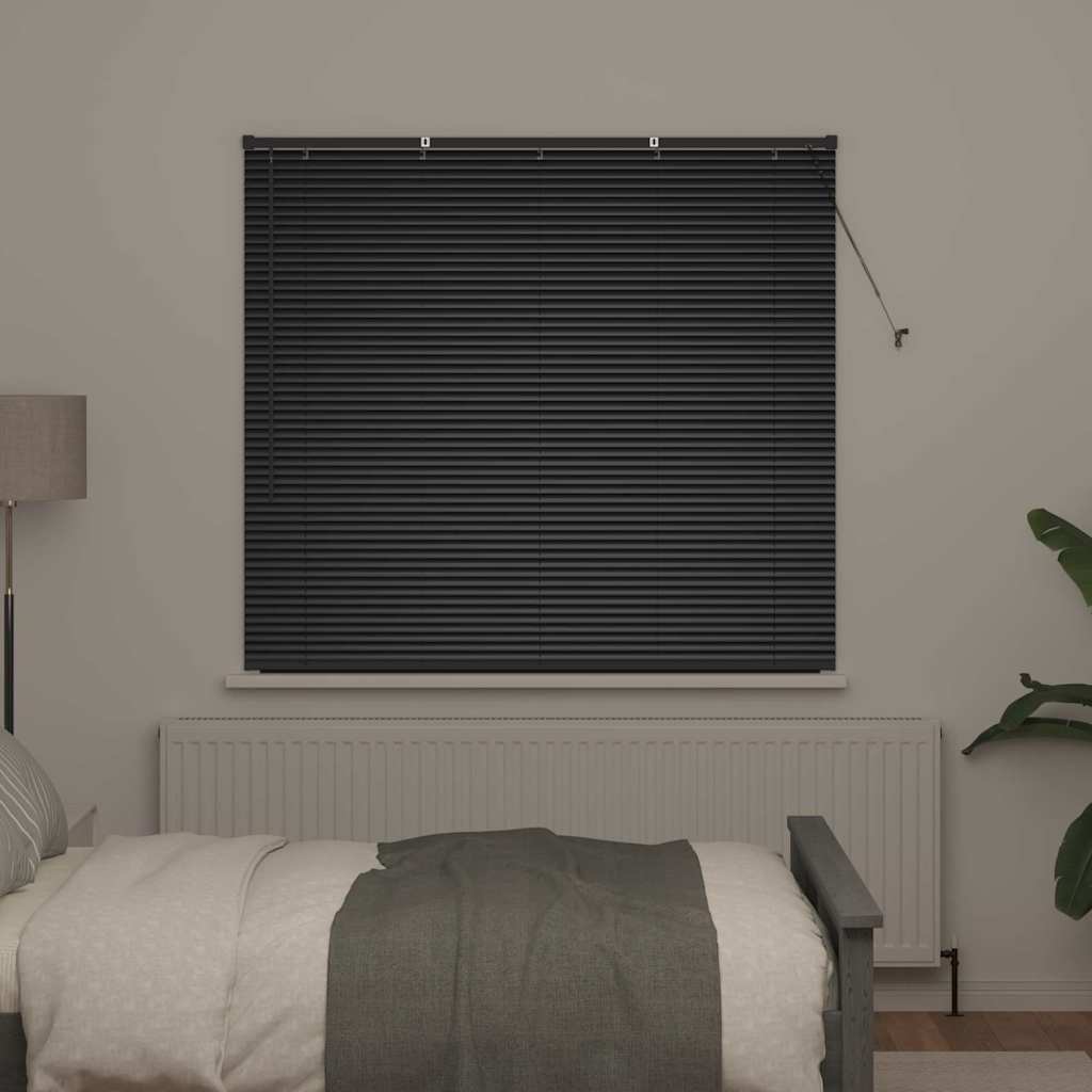 Balkenjalousien Schwarz 130 x 140 cm Aluminium