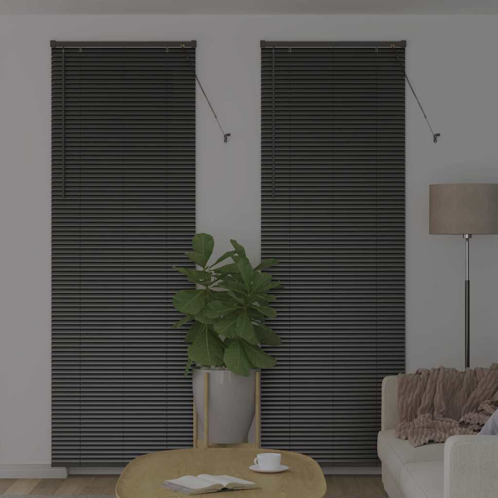 Balkenjalousien Schwarz 220 x 80 cm Aluminium