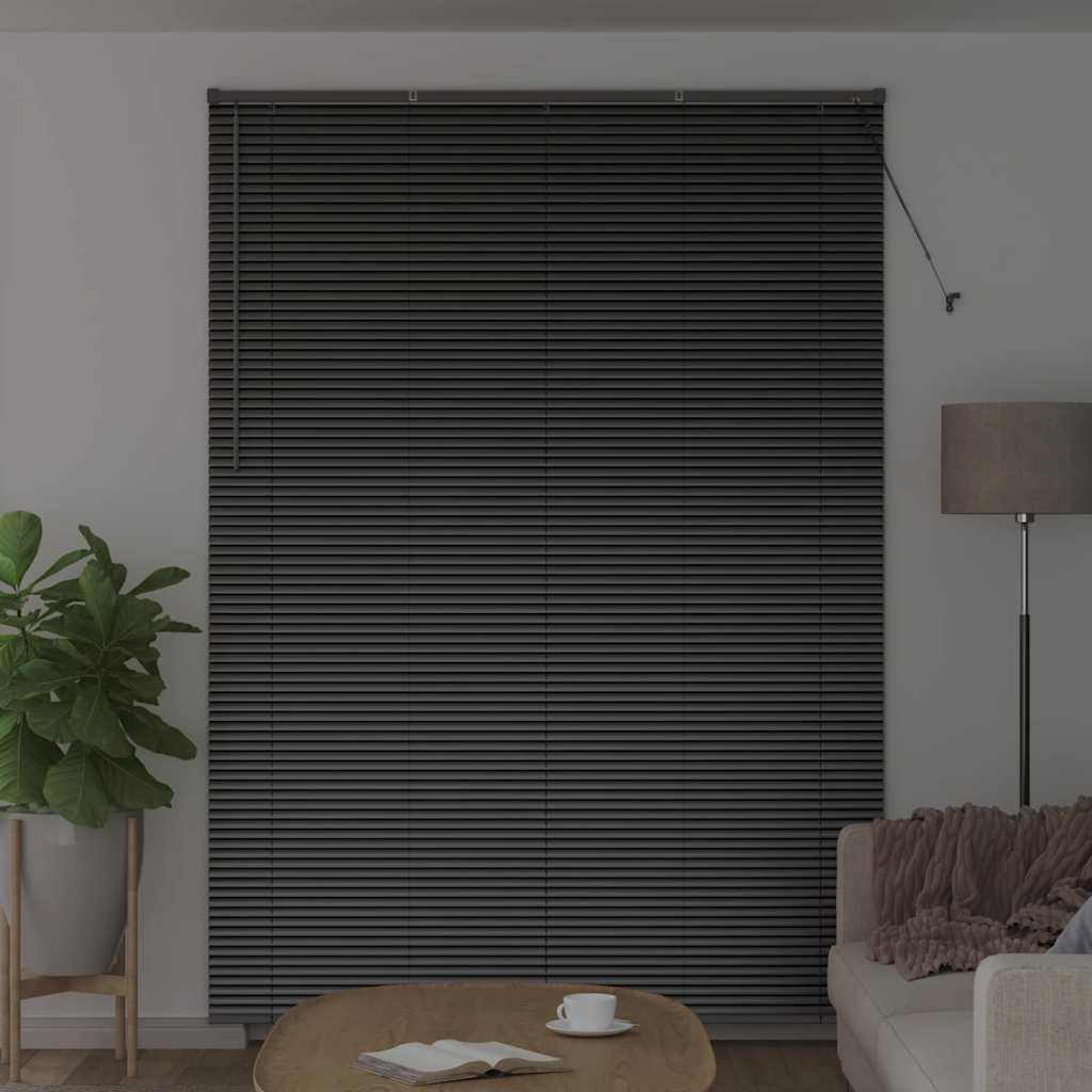Balkenjalousien Schwarz 220 x 155 cm Aluminium