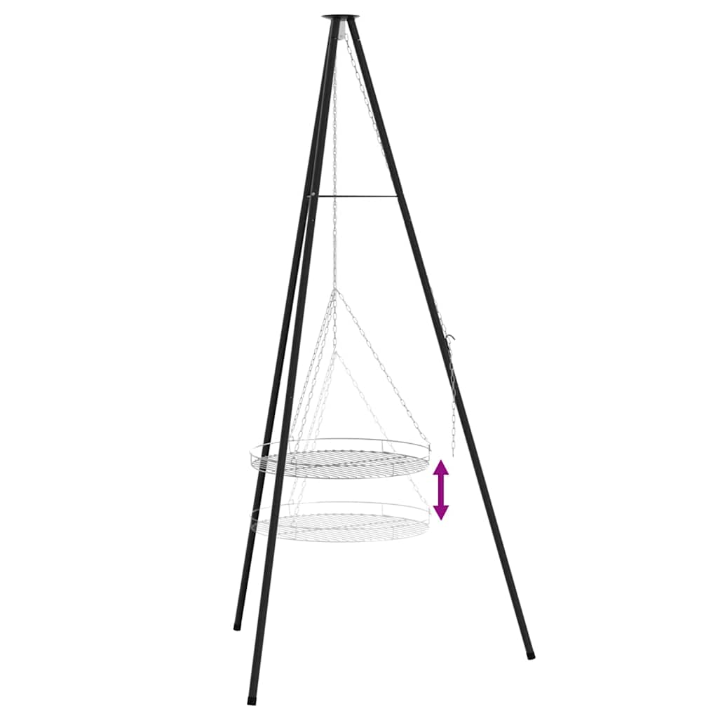 Lagerfeuer Stativ 2 pcs Schwarz Stahl