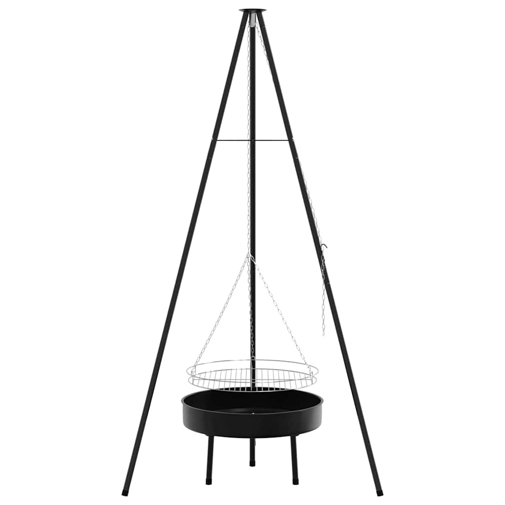Lagerfeuer Stativ 3 pcs Schwarz Stahl