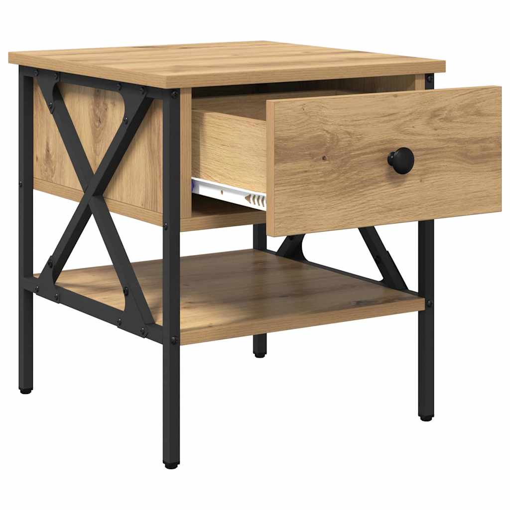 Nachttisch Artisan-Eiche 40 x 42 x 45 cm Schichtholz und Metall