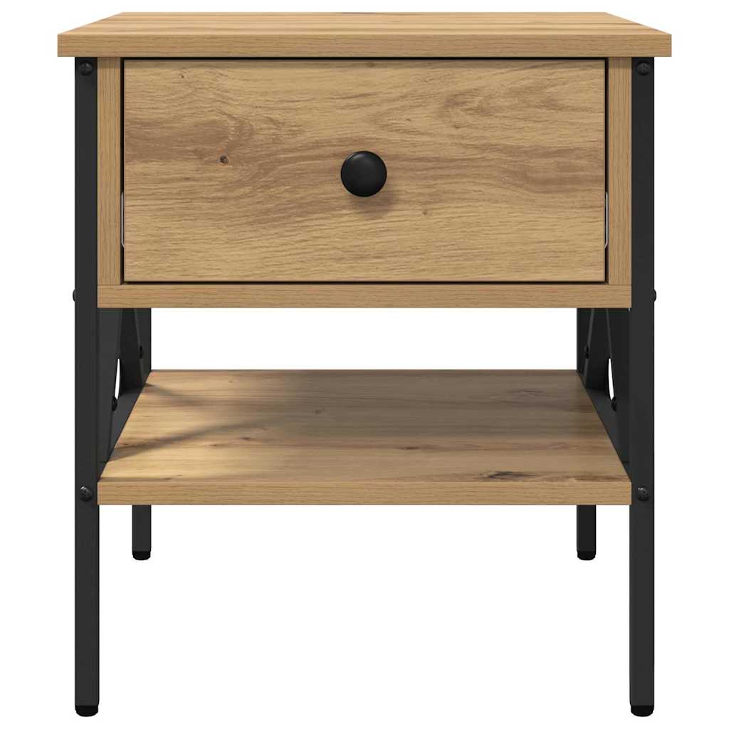 Nachttisch Artisan-Eiche 40 x 42 x 45 cm Schichtholz und Metall