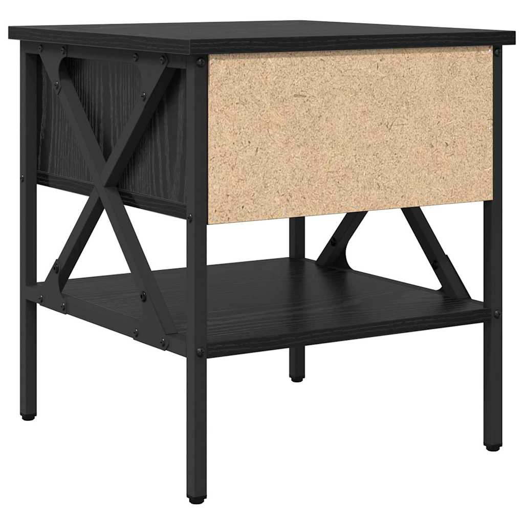 Nachttisch mit Schubladen Schwarz Eichen-Optik 40 x 42 x 45 cm