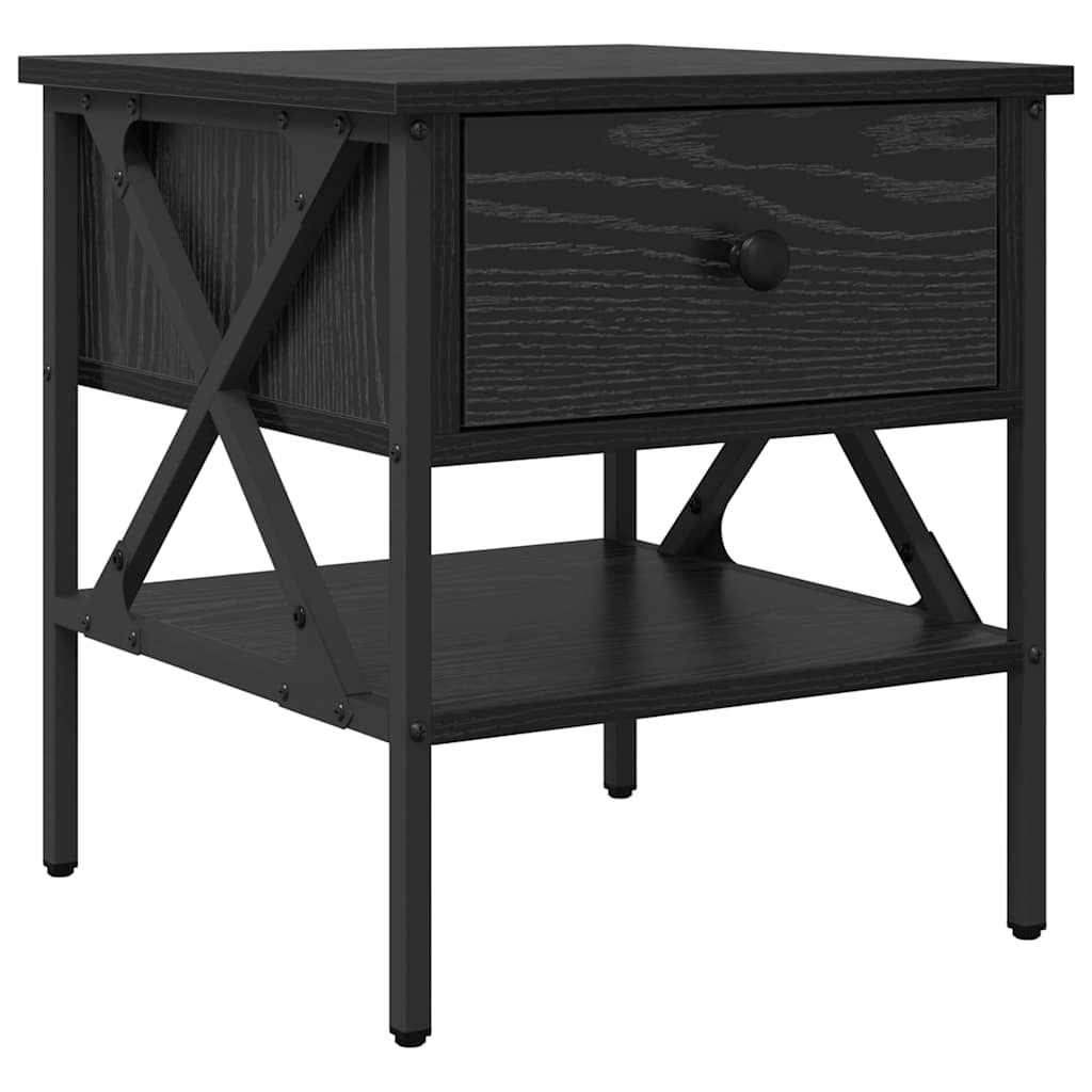 Nachttisch 2 pcs Schwarz Eichen-Optik 40 x 42 x 45 cm