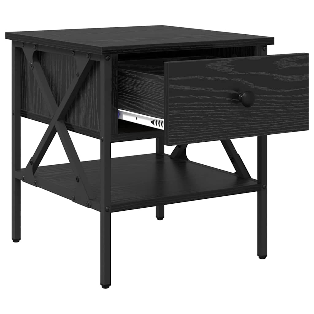Nachttisch 2 pcs Schwarz Eichen-Optik 40 x 42 x 45 cm