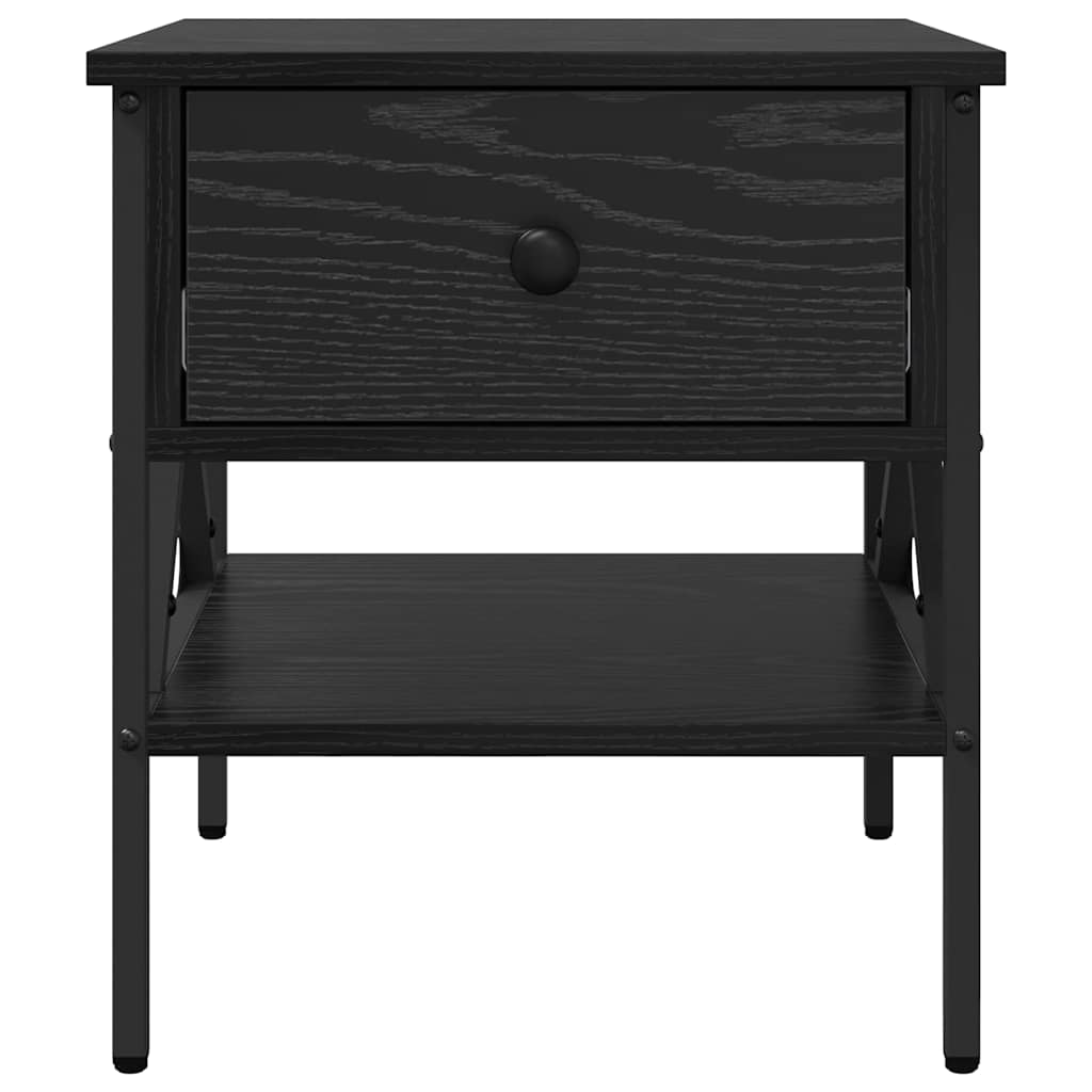 Nachttisch 2 pcs Schwarz Eichen-Optik 40 x 42 x 45 cm