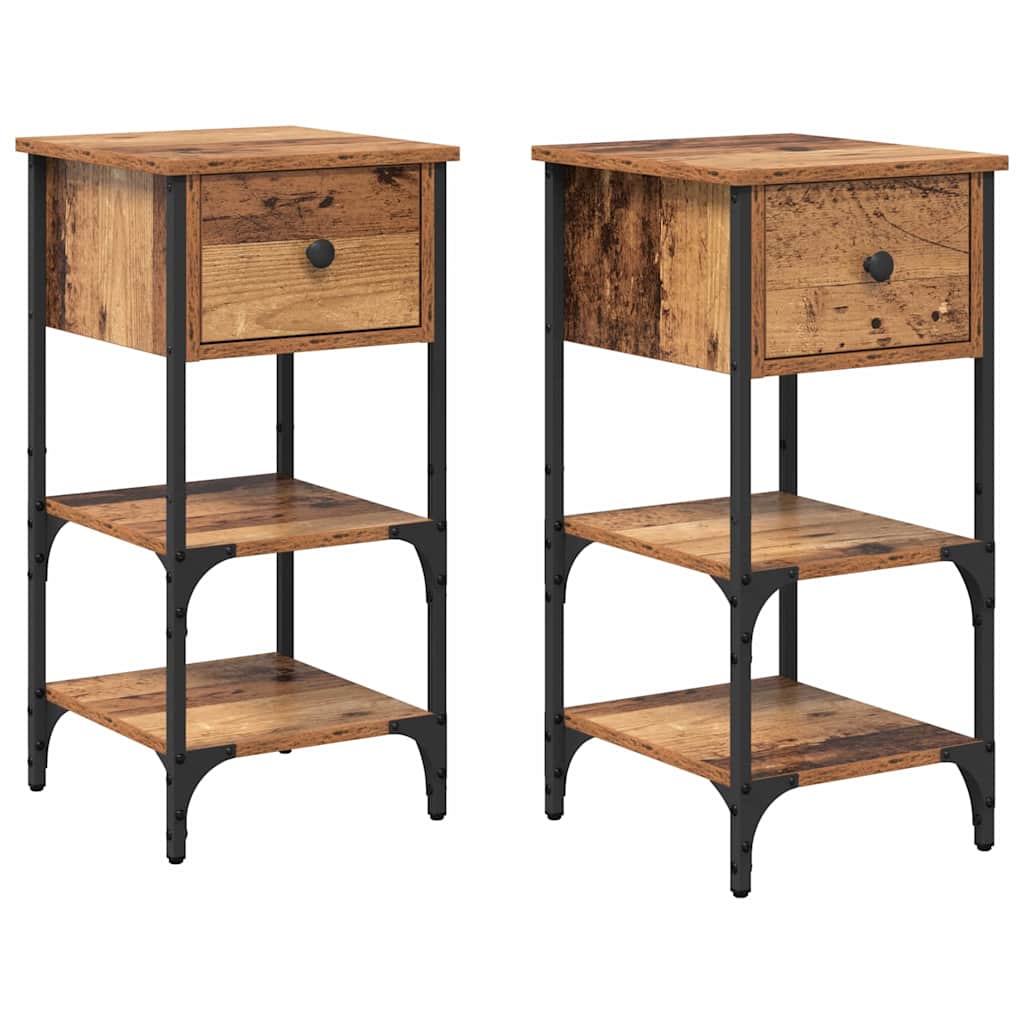Nachttisch 2 pcs Braun 33,5 x 36 x 70 cm Holzwerkstoff