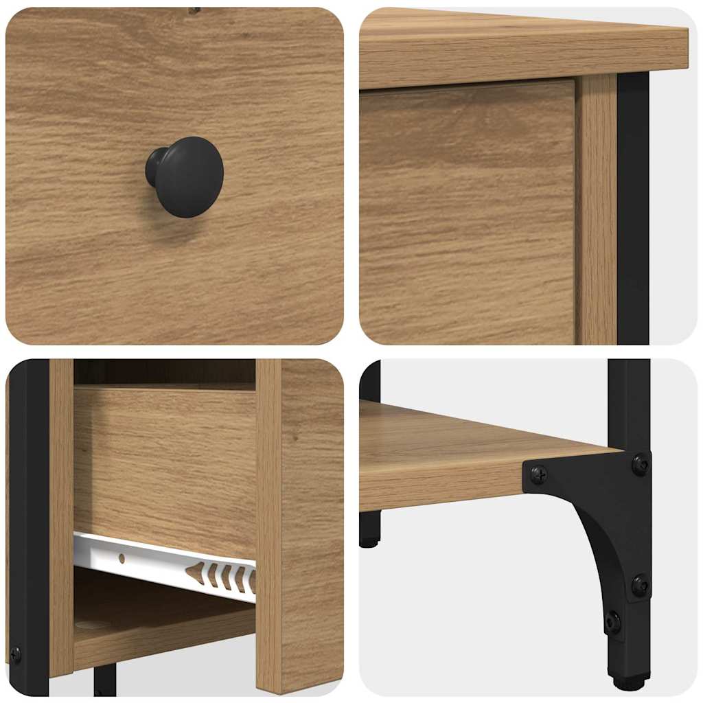 Nachttisch mit Schubladen Braun 33,5 x 36 x 70 cm Holzwerkstoff