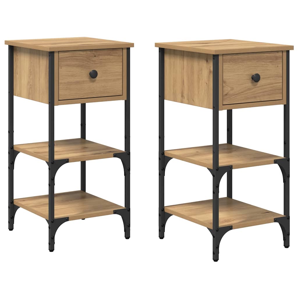 Nachttisch 2 pcs Braun 33,5 x 36 x 70 cm Holzwerkstoff