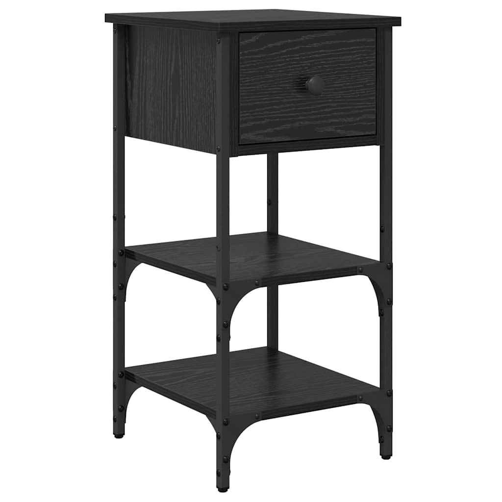 Nachttisch 2 pcs Schwarz Eichen-Optik 33,5 x 36 x 70 cm