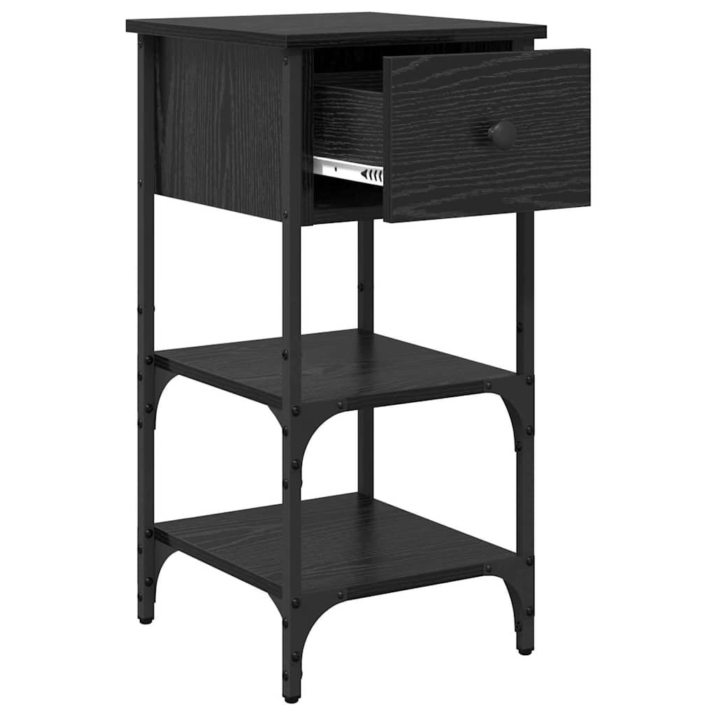 Nachttisch 2 pcs Schwarz Eichen-Optik 33,5 x 36 x 70 cm