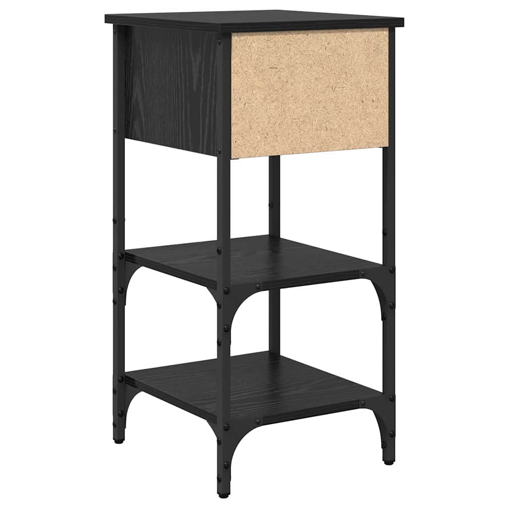 Nachttisch 2 pcs Schwarz Eichen-Optik 33,5 x 36 x 70 cm