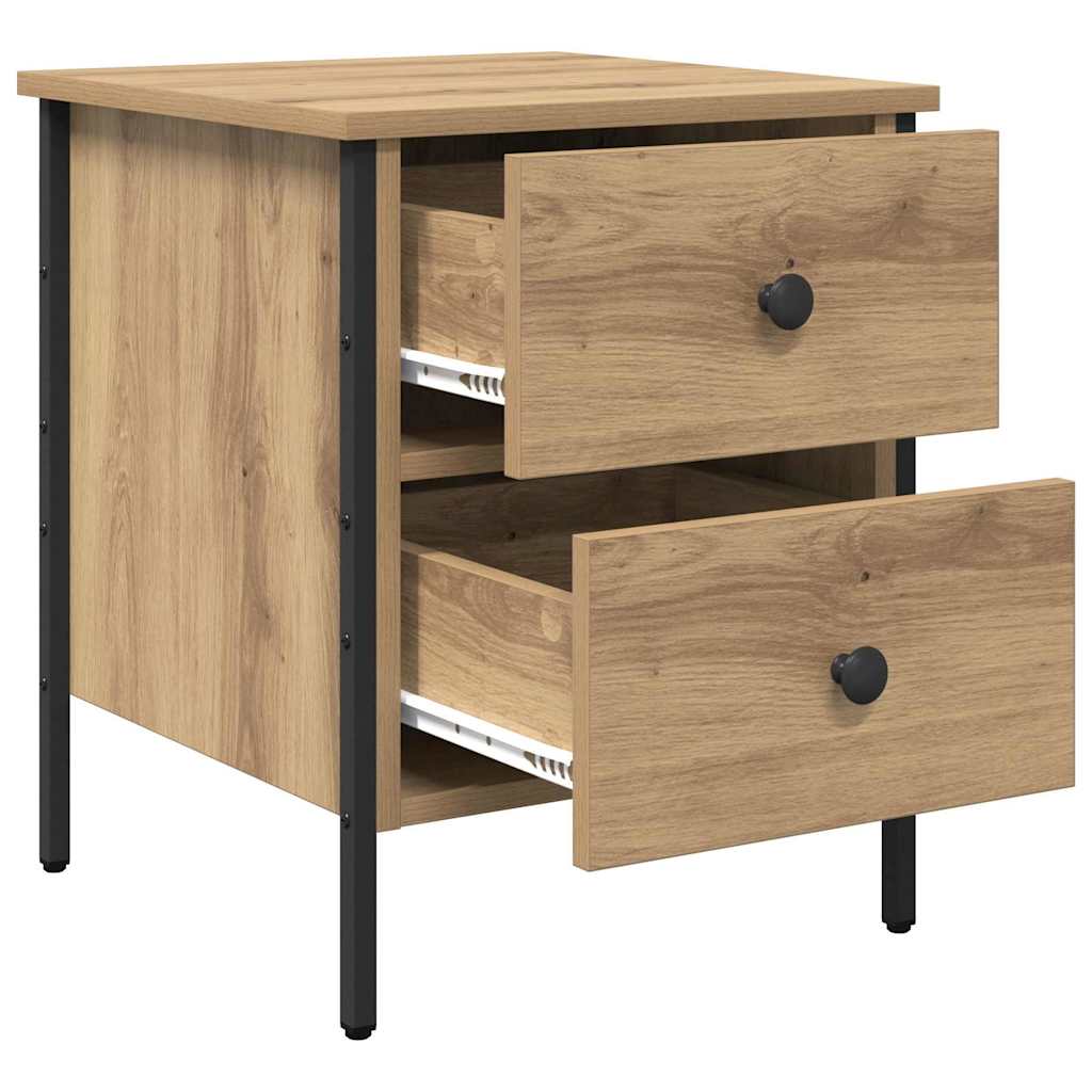 Nachttisch mit Schubladen Eiche handwerklich 40 x 42 x 50 cm