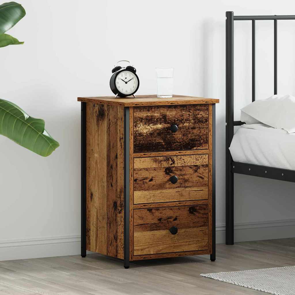 Nachttisch Braun 40 x 36 x 60 cm Massives upgecyceltes Holz