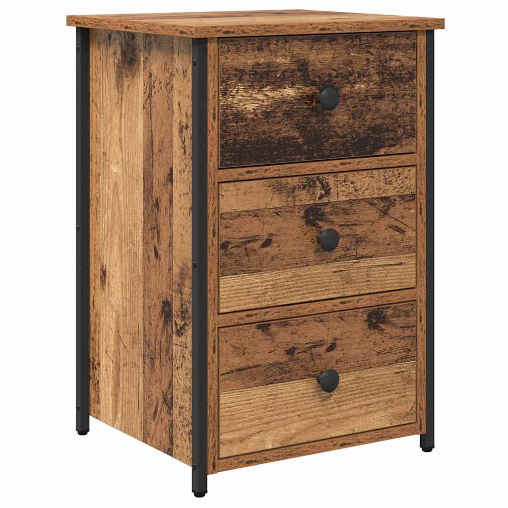 Nachttisch Braun 40 x 36 x 60 cm Massives upgecyceltes Holz